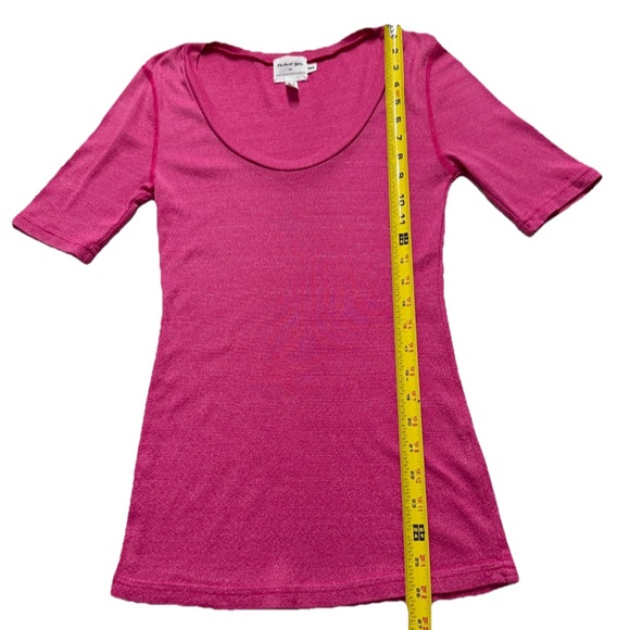 EUC Anthropologie Michael Stars Short Sleeve Top Womens XS/S Metallic Pink USA - Picture 10 of 12